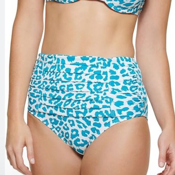 Calvin Klein Womens V-wire Bandeau Halter Tankini Top & High-Waist Bikini Bottom - Picture 3 of 10